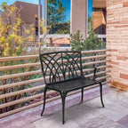 Banc d'extérieur en aluminium à dossier orchidée