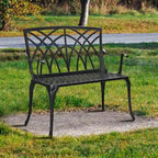 Banc d'extérieur en aluminium à dossier orchidée
