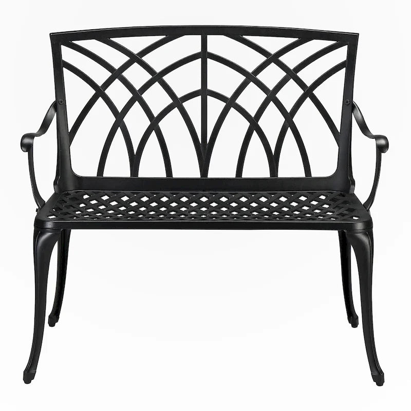 Banc d'extérieur en aluminium à dossier orchidée