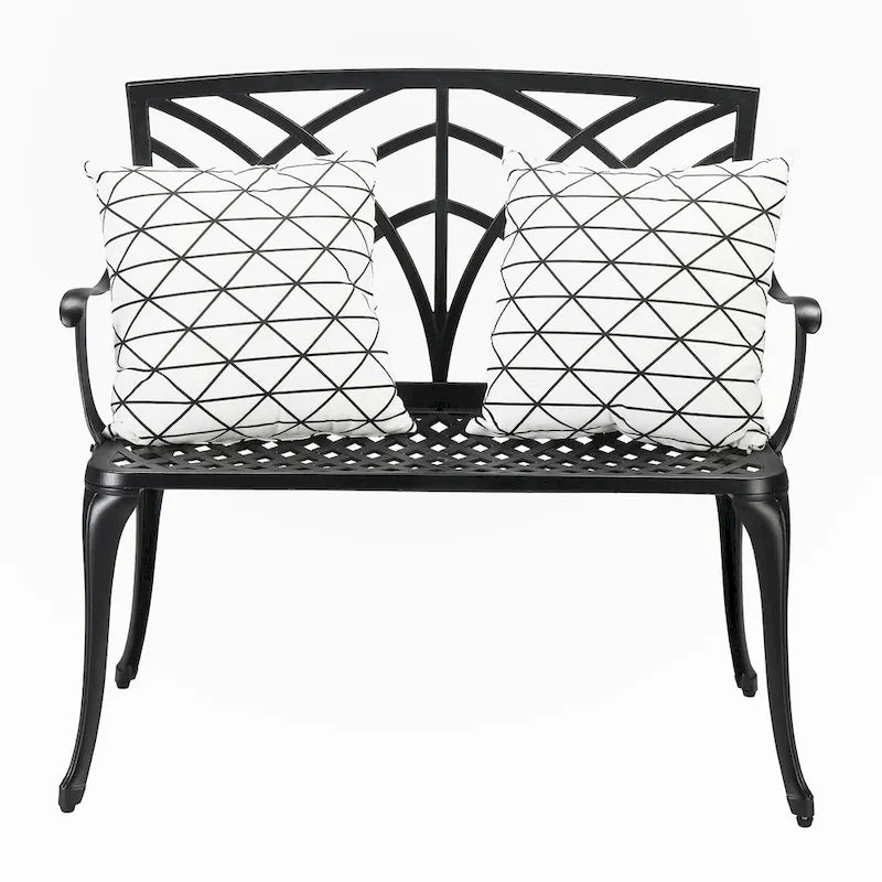 Banc d'extérieur en aluminium à dossier orchidée