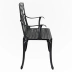 Banc d'extérieur en aluminium à dossier orchidée