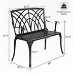Banc d'extérieur en aluminium à dossier orchidée