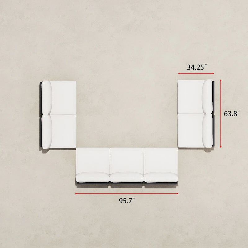 Ensemble de sièges multi-chaises 7 pièces Galway