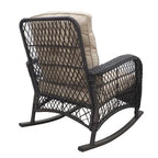 Sedia a Dondolo da Giardino, Sedia a Dondolo da Esterno in Rattan con Vimini in Resina Intrecciato a Mano Resistente alle Intemperie, Mobili da Salotto Rilassanti per Patio