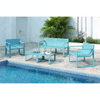 Set di 5 pezzi da conversazione Ricki Moderno - Plastica resistente e impermeabile - Blu Tiffany - N/A