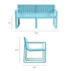 Set di 5 pezzi da conversazione Ricki Moderno - Plastica resistente e impermeabile - Blu Tiffany - N/A