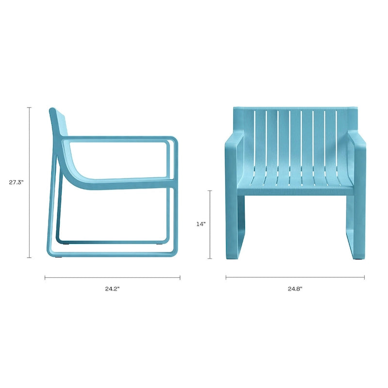 Set di 5 pezzi da conversazione Ricki Moderno - Plastica resistente e impermeabile - Blu Tiffany - N/A