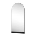 Dovelina Arched Wood Full Length Mirror Freestanding Floor Mirror
