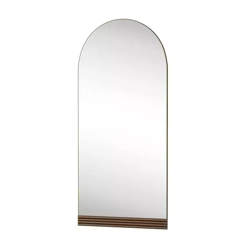 Specchio a figura intera in legno ad arco, autoportante da terra