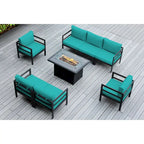 Divano componibile Ohana Outdoor a 8 pezzi in alluminio con cuscini e tavolo con braciere da 42 pollici