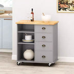 Carrello da cucina contemporaneo con ruote e 2 cassetti