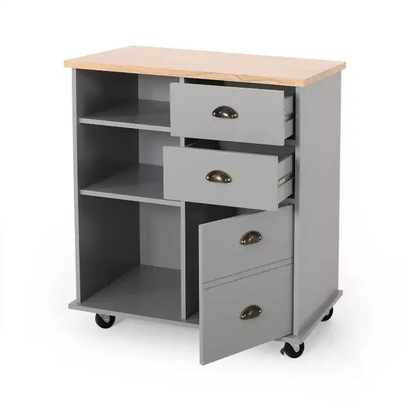 Carrello da cucina contemporaneo con ruote e 2 cassetti