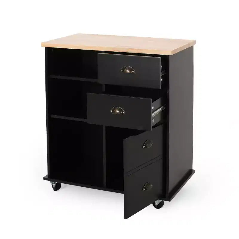 Carrello da cucina contemporaneo con ruote e 2 cassetti