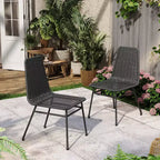 Sedia da pranzo Christopher Knight Home Wtroup con struttura in ferro e intreccio in rattan