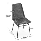 Sedia da pranzo Christopher Knight Home Wtroup con struttura in ferro e intreccio in rattan