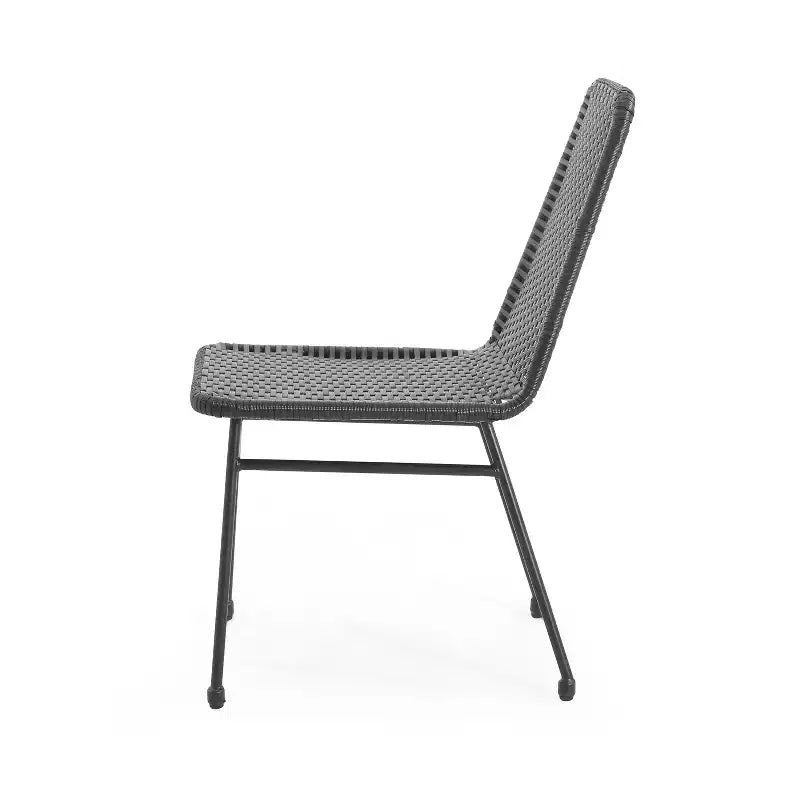 Sedia da pranzo Christopher Knight Home Wtroup con struttura in ferro e intreccio in rattan