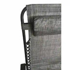Fauteuil inclinable/chaise longue zéro gravité et porte-gobelet en tissu maille gris, paquet de 2.