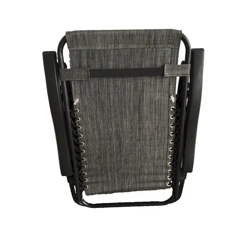 Fauteuil inclinable/chaise longue zéro gravité et porte-gobelet en tissu maille gris, paquet de 2.