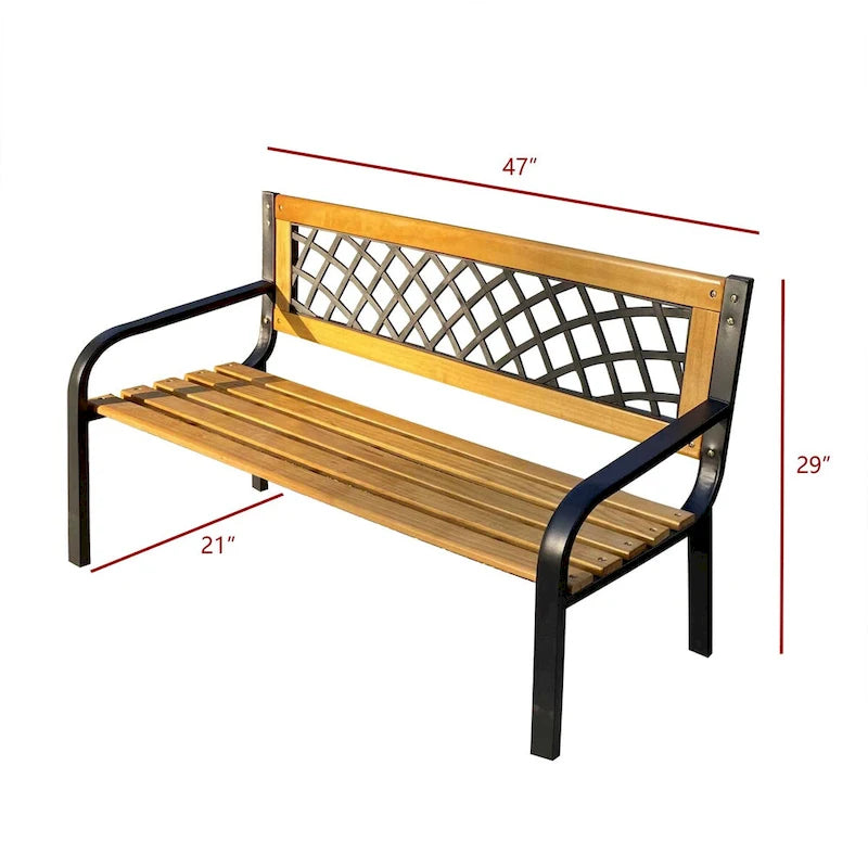 Banc de jardin en bois Lotus Home - 29 H x 47 L x 21 P