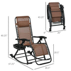 Outsunny Lot de 2 chaises berçantes d'extérieur, fauteuil à bascule pliable zéro gravité
