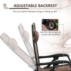 Outsunny Lot de 2 chaises berçantes d'extérieur, fauteuil à bascule pliable zéro gravité