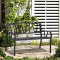 50 Metal Garden Bench for 2 People, Park-Style Patio Seating