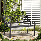 50 Metal Garden Bench for 2 People, Park-Style Patio Seating