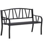 Banc de jardin en métal pour 2 personnes, style parc, 50 po