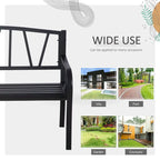 Banc de jardin en métal pour 2 personnes, style parc, 50 po