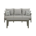 Signature Design by Ashley Visola Gray Outdoor Sofa and Coffee Table - 80W x 33D x 37H