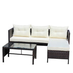 Divano Sezionale in Rattan Wicker (3 Pezzi)