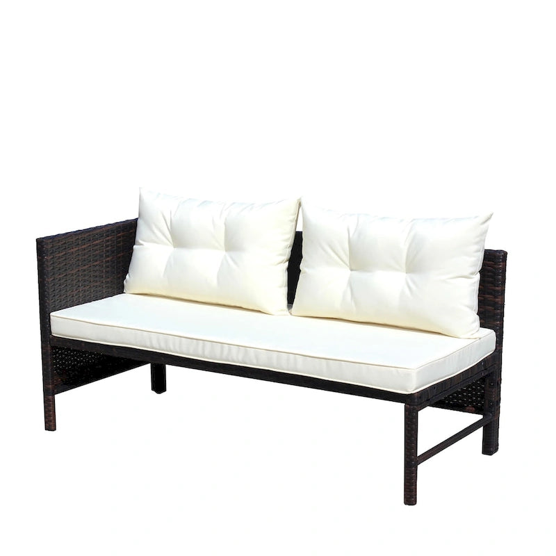 Divano Sezionale in Rattan Wicker (3 Pezzi)