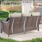 Divano da esterno in rattan per portico o giardino - Marrone