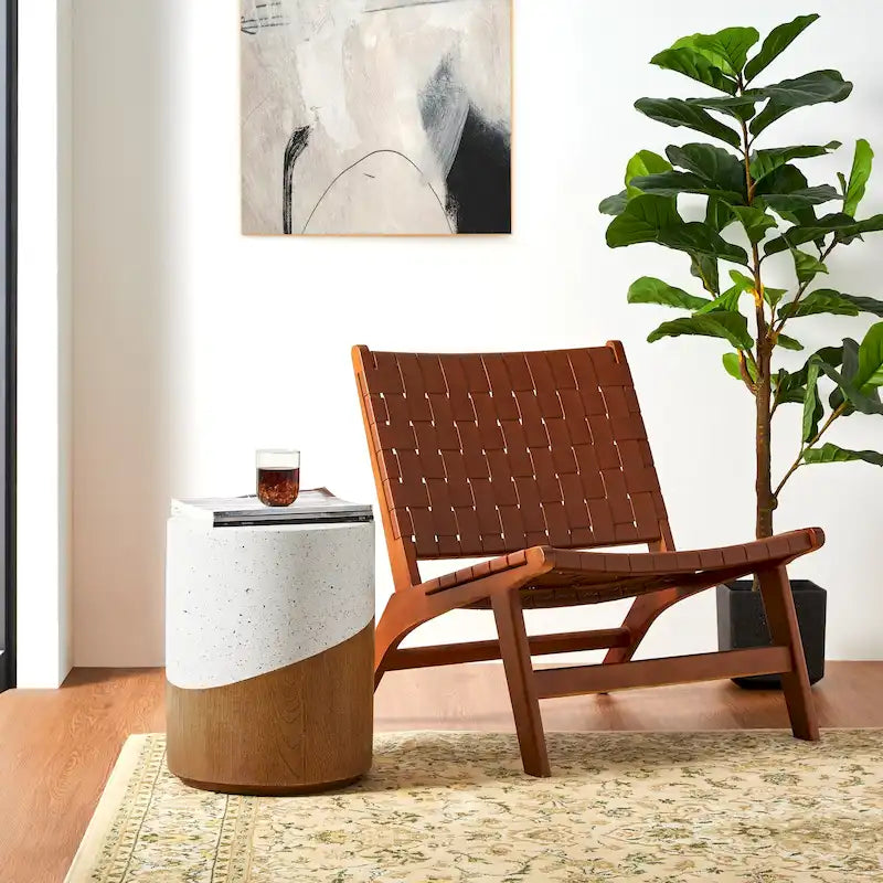 Glitzhome Tabouret de jardin multifonctionnel en OGM de 17 po, table d'extérieur