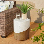 Glitzhome Tabouret de jardin multifonctionnel en OGM de 17 po, table d'extérieur