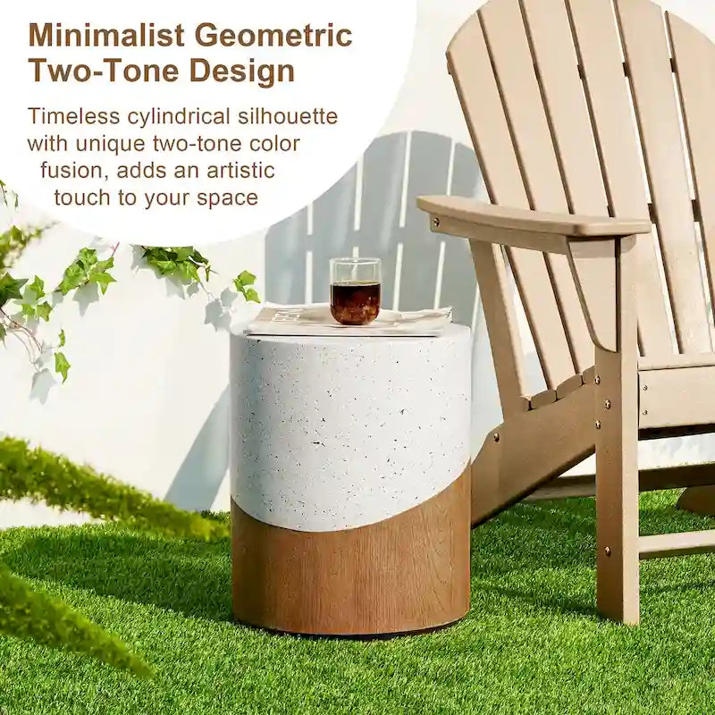 Glitzhome Tabouret de jardin multifonctionnel en OGM de 17 po, table d'extérieur