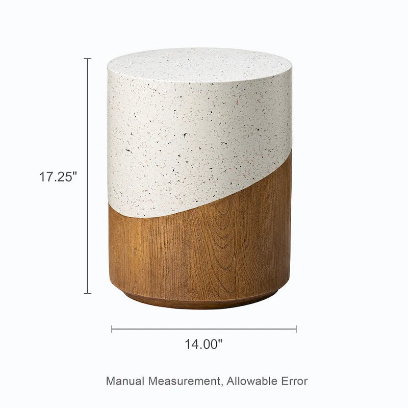 Glitzhome Tabouret de jardin multifonctionnel en OGM de 17 po, table d'extérieur