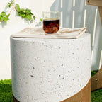 Glitzhome Tabouret de jardin multifonctionnel en OGM de 17 po, table d'extérieur
