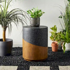 Glitzhome Tabouret de jardin multifonctionnel en OGM de 17 po, table d'extérieur