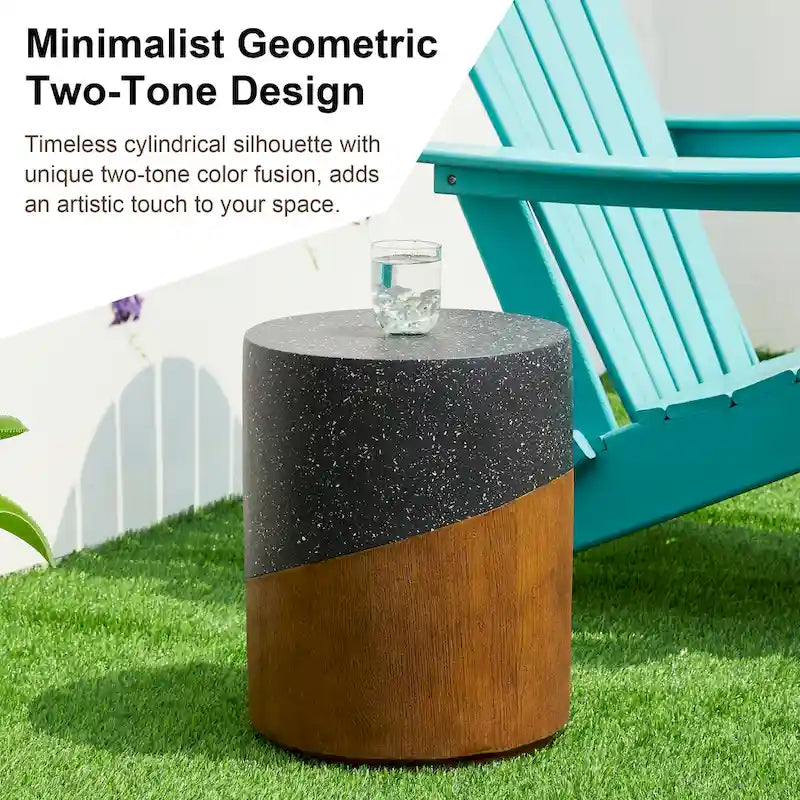 Glitzhome Tabouret de jardin multifonctionnel en OGM de 17 po, table d'extérieur