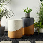 Glitzhome Tabouret de jardin multifonctionnel en OGM de 17 po, table d'extérieur