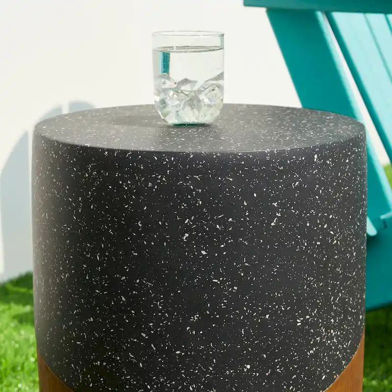 Glitzhome Tabouret de jardin multifonctionnel en OGM de 17 po, table d'extérieur