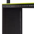 Letto a soppalco a L da gaming con scrivanie, letti a soppalco doppi con luci LED, porte USB, scaffali portaoggetti, letto a soppalco ad angolo in legno per 2