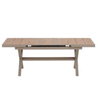 Set da pranzo da esterno allungabile a 7 pezzi con tavolo allungabile e 6 sedie con braccioli