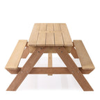 Tavolo da esterno 3 in 1 in legno per bambini con ombrellone regolabile