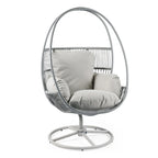 Sedia a cesto Lina Outdoor Wicker Swivel Egg con cuscino rimovibile di Christopher Knight Home