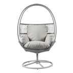 Sedia a cesto Lina Outdoor Wicker Swivel Egg con cuscino rimovibile di Christopher Knight Home