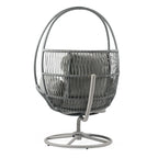 Sedia a cesto Lina Outdoor Wicker Swivel Egg con cuscino rimovibile di Christopher Knight Home