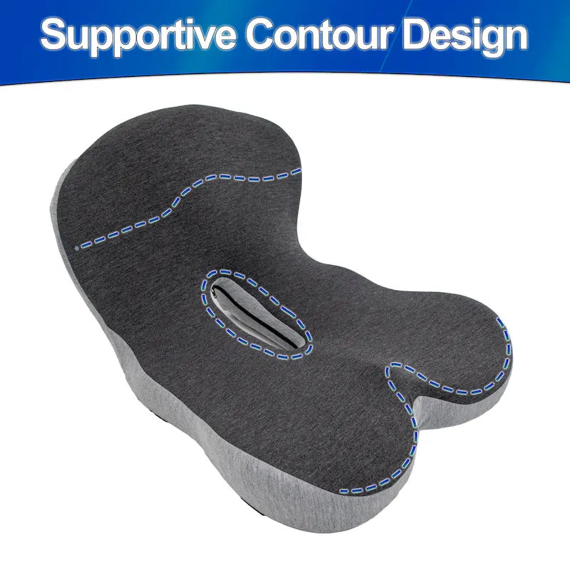 Cuscino Ergonomico in Memory Foam con Supporto Lombare e Schienale per Alleviare il Dolore al Coccige