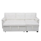 Divano sezionale reversibile con letto estraibile, chaise longue con contenitore nascosto, gambe durevoli,